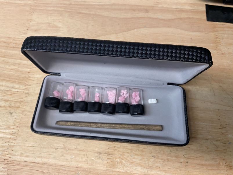 Vials of suspected drug.