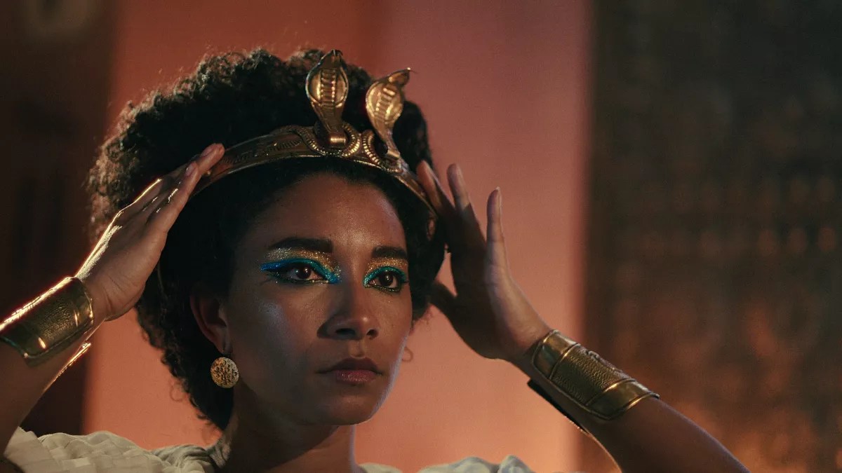 Adele James as Cleopatra in the Netflix documentary drama “Queen Cleopatra.”