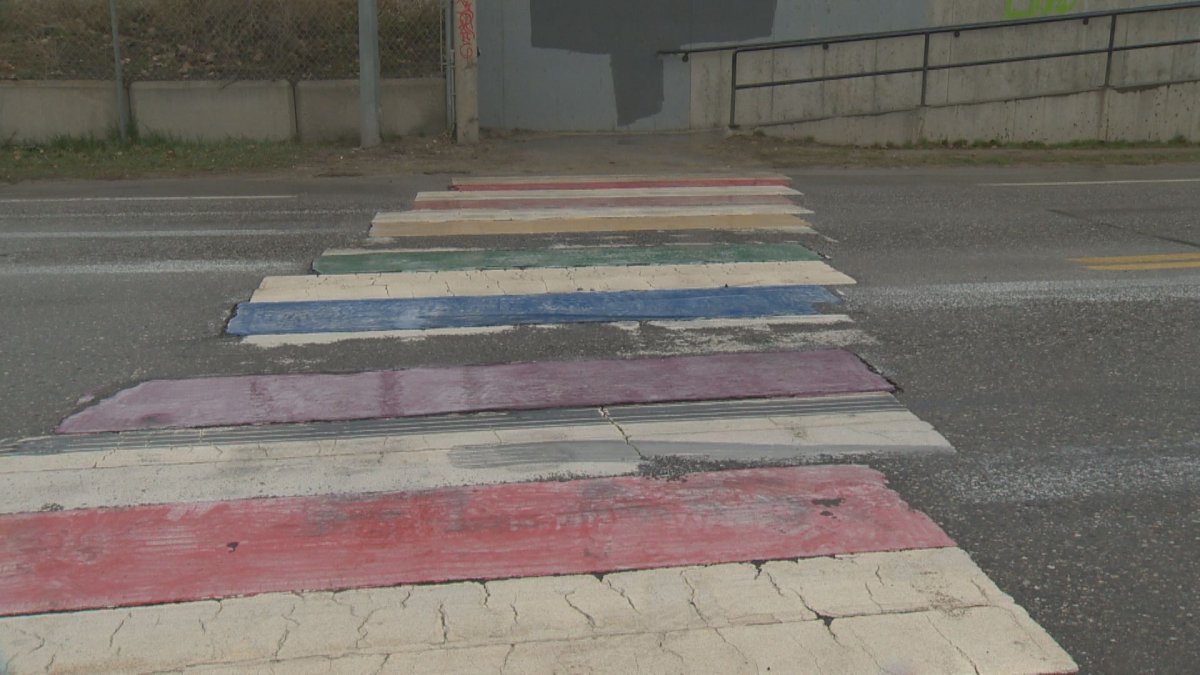 A symbol of inclusivity in Coldstream was vandalized over the weekend, prompting a call for allies of the  LGBTQ2S+ community to stand up against hate. .