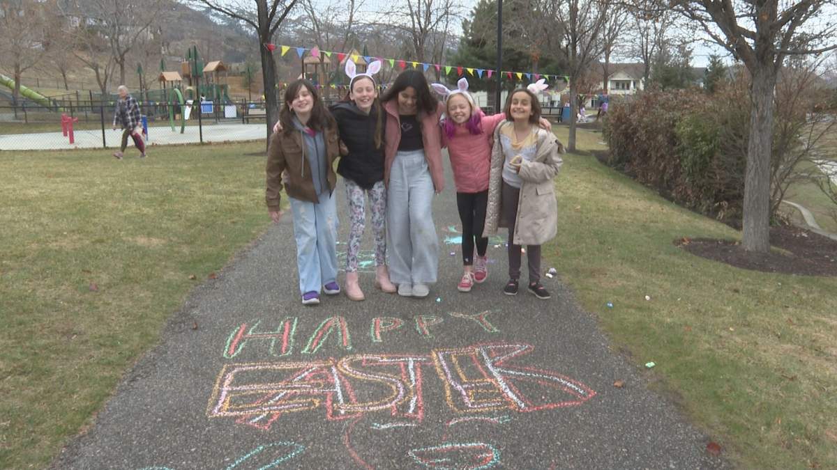 Kids celebrate Easter weekend in the Okanagan. 