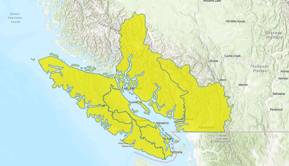 The B.C. River Forecast Centre has issued high streamflow advisories for B.C.'s South Coast and Vancouver Island. 