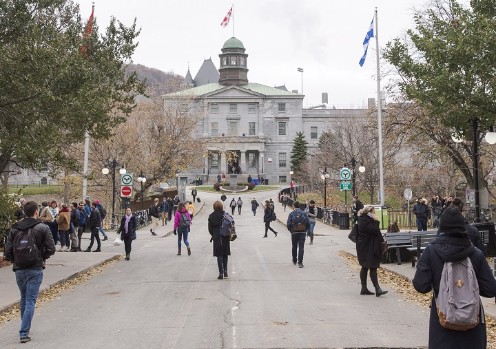 A student newspaper at McGill University has dropped "McGill" from its name and says it wants the school to do the same. McGill University's campus is seen Tuesday, Nov. 14, 2017, in Montreal.