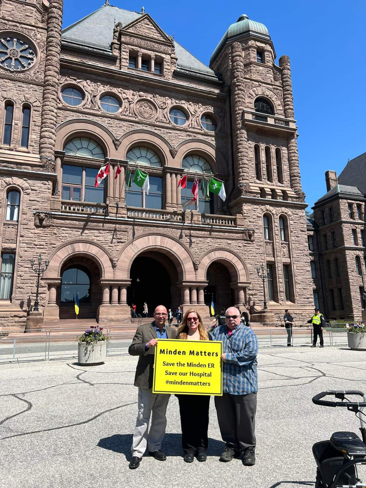 A petition demanding a one-year delay in the closure of the emergency department in Minden, Ont., was presented at Queen’s Park on April 27, 2023.