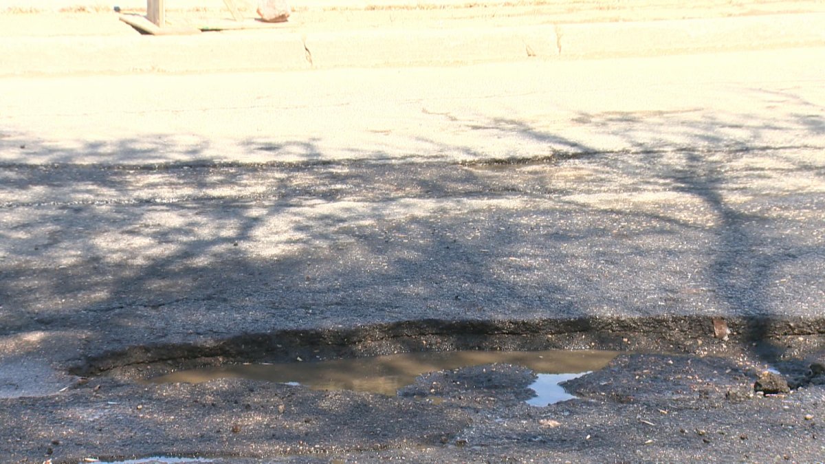 One of the many potholes found across Saskatchewan. This one's in Regina.