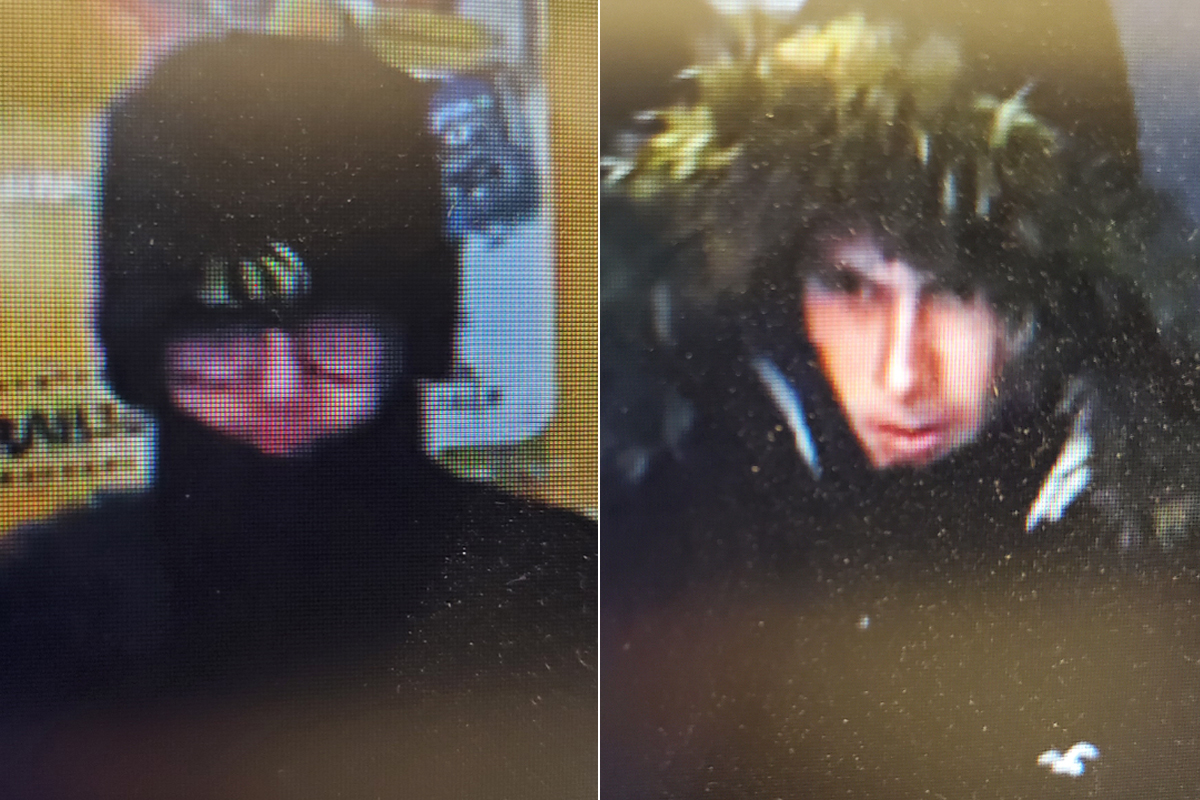 Waterloo regional police are appealing to the public to find two men they are looking to speak with in connection with thefts and a robbery in the area over the weekend.