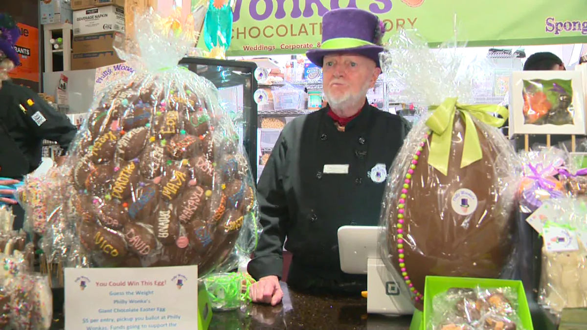 Philly Wonka's Chocolate Factory hosts Food Bank fundraiser by way of chocolate egg contest, Saturday, April 8, 2023. 
