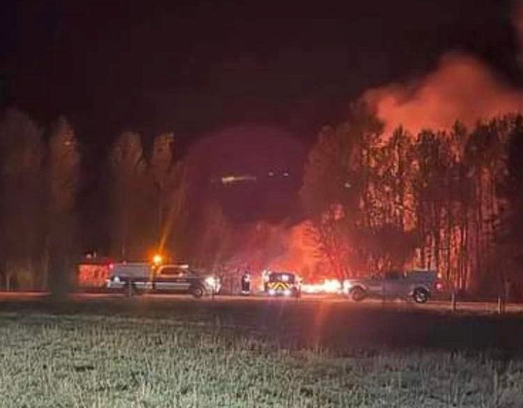 Tracey MacDonald's farm south of Drayton Valley, Alta., on May 10, 2023. It was destroyed by wildfire.