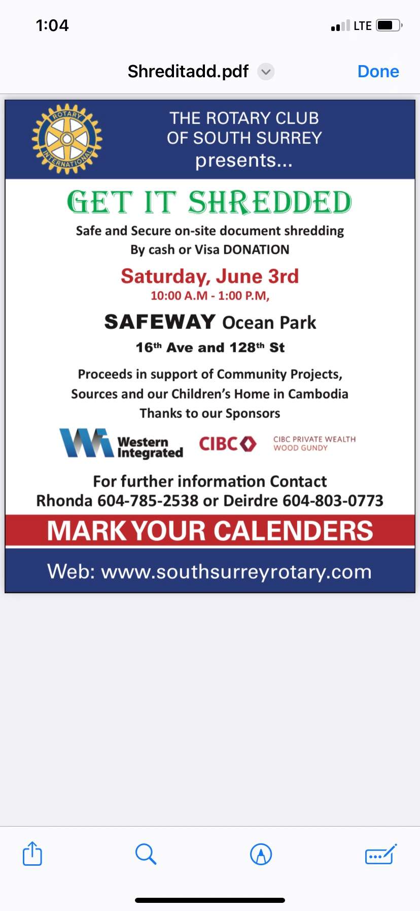 Rotary Club of South Surrey – Shred-It - image