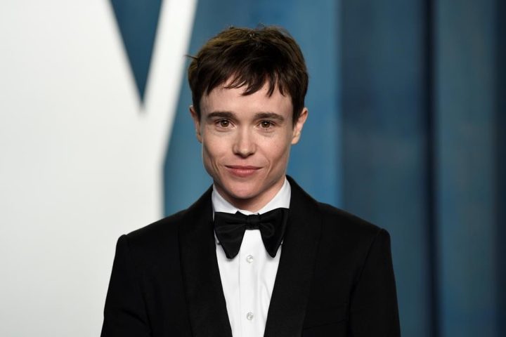 Elliot Page arrives at the Vanity Fair Oscar Party in Beverly Hills, Calif., March 27, 2022. Page is set to speak in Toronto following the release of his memoir "Pageboy" next month. 