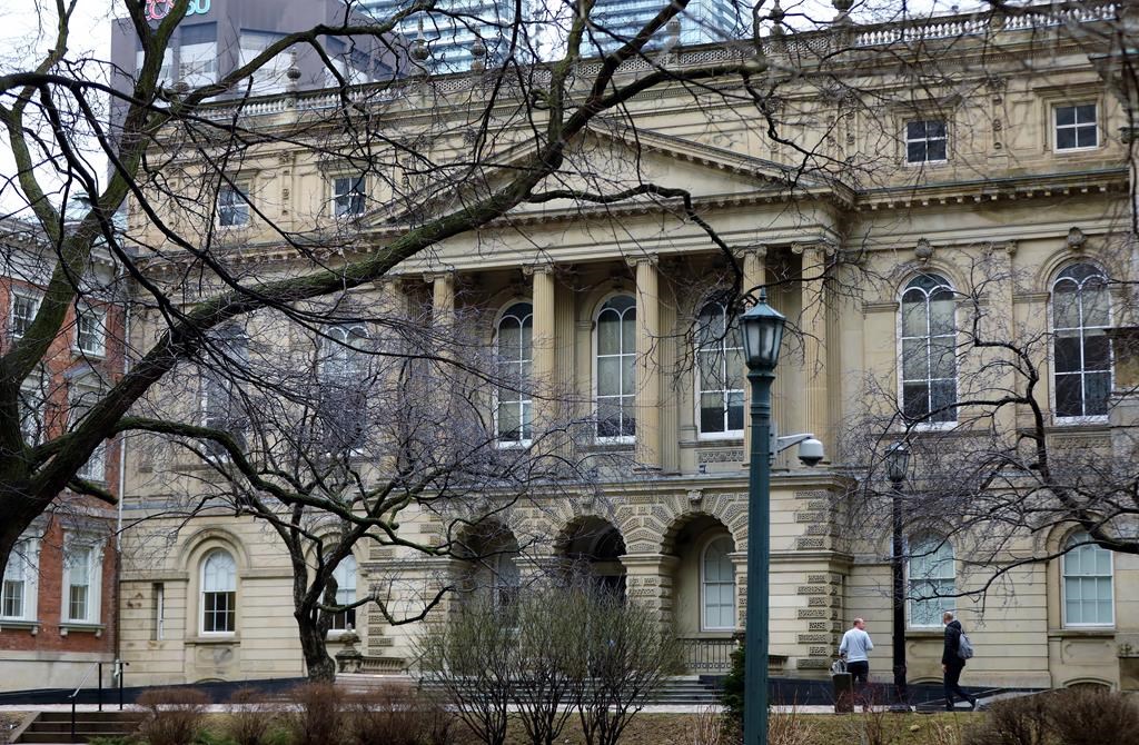 The Ontario Court of Appeal is seen in Toronto on Monday, April 8, 2019. Ontario's top court has ordered a new first-degree murder trial for a Toronto-area woman who was convicted based on a murder-for-hire plot against her parents. 