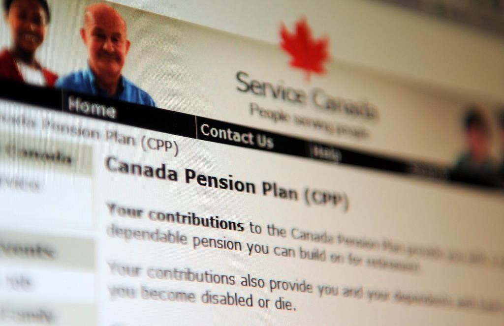 Information regarding the Canada Pension Plan is displayed on the Service Canada website in Ottawa on Tuesday, January 31, 2012.