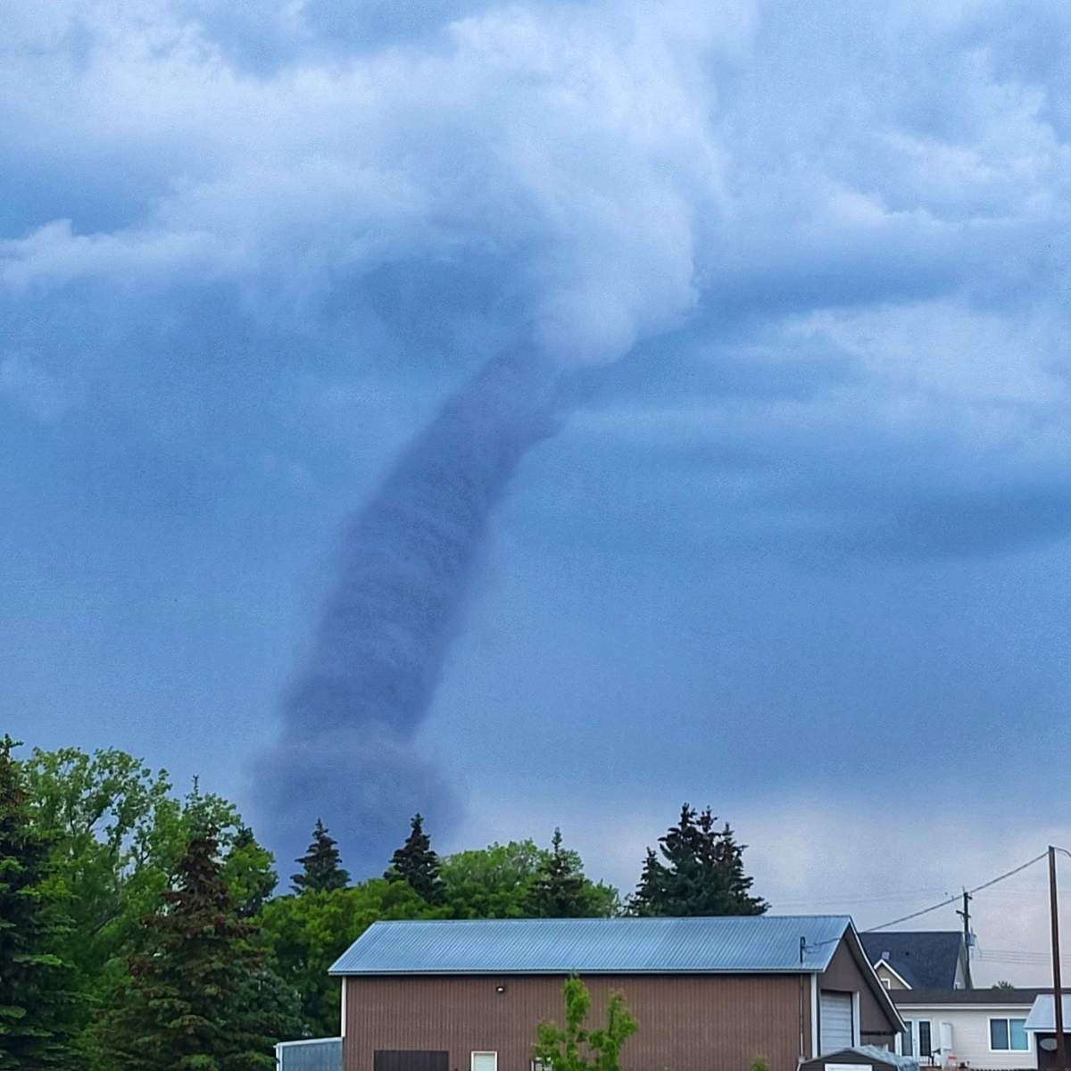 A tornado near Stettler, Alta. on Wednesday, May 31, 2023.