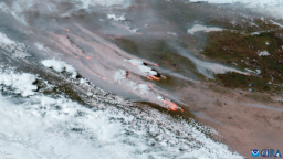 Satellite image of Alberta wildfires on May 5, 2023.