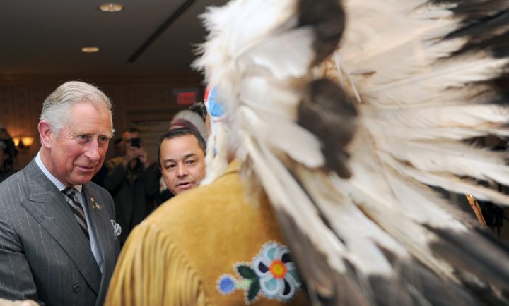 Prince Charles, Prince of Wales meets First Nation chiefs at the Royal York Hotel in Toronto on the second day of a Diamond Jubilee Tour of Canada on May 22, 2012.