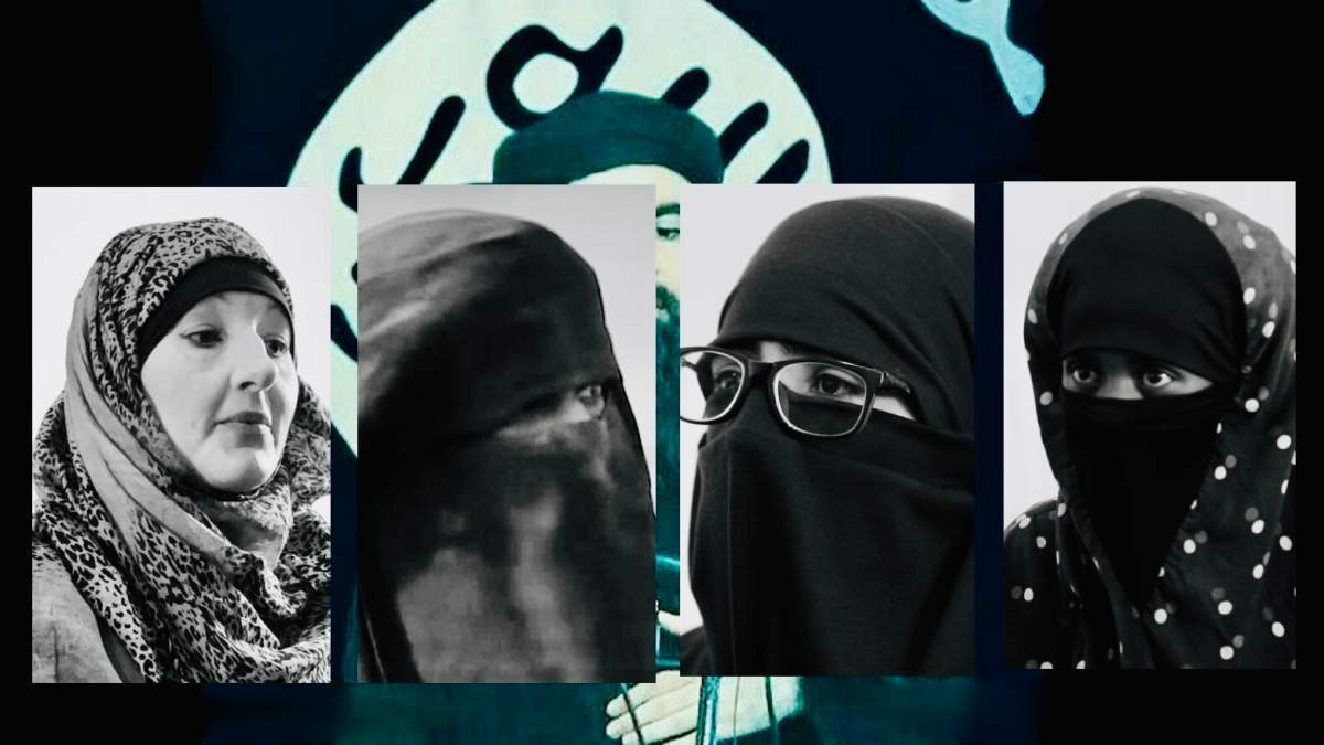 Four of the nine Canadian women who have returned to Canada from camps for ISIS families in Syria.