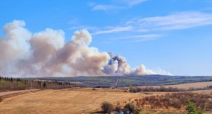 The 60-hectare Charlie Lake wildfire seen from Stoddart Creek Hill.