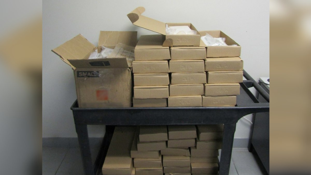 During an inspection at the Windsor border in mid-April, 60 bricks of suspected cocaine were seized from an Ontario-bound vehicle.
