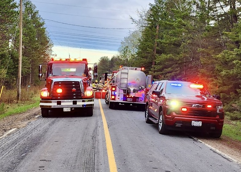 Nottawasaga OPP Detachment are on scene with EssaFire at a structure fire on 30th Sideroad in  Essa Township May, 1, 2023.