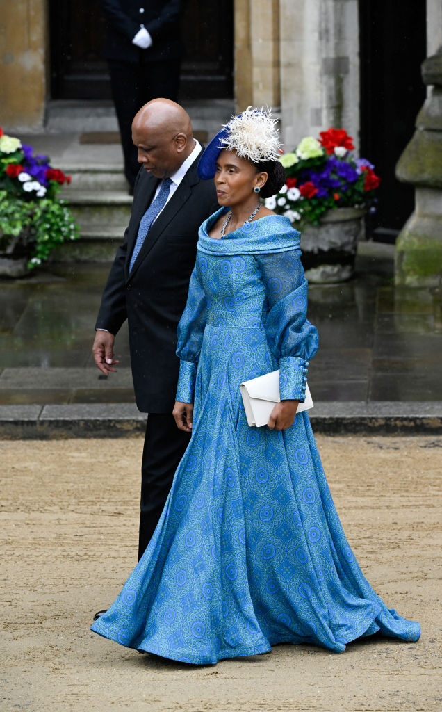 Letsie III, King of Lesotho, and Queen Masenate Mohato Seeiso arrive to attend the Coronation of King Charles III and Queen Camilla on May 6, 2023 in London, England.