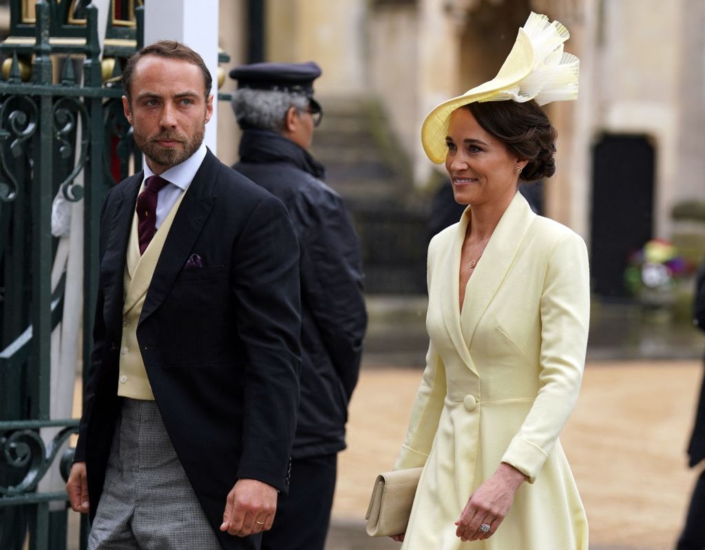 Pippa and James Middleton arrive at Westminster Abbey in central London on May 6, 2023, ahead of the coronations of Britain's King Charles III and Britain's Camilla, Queen Consort.