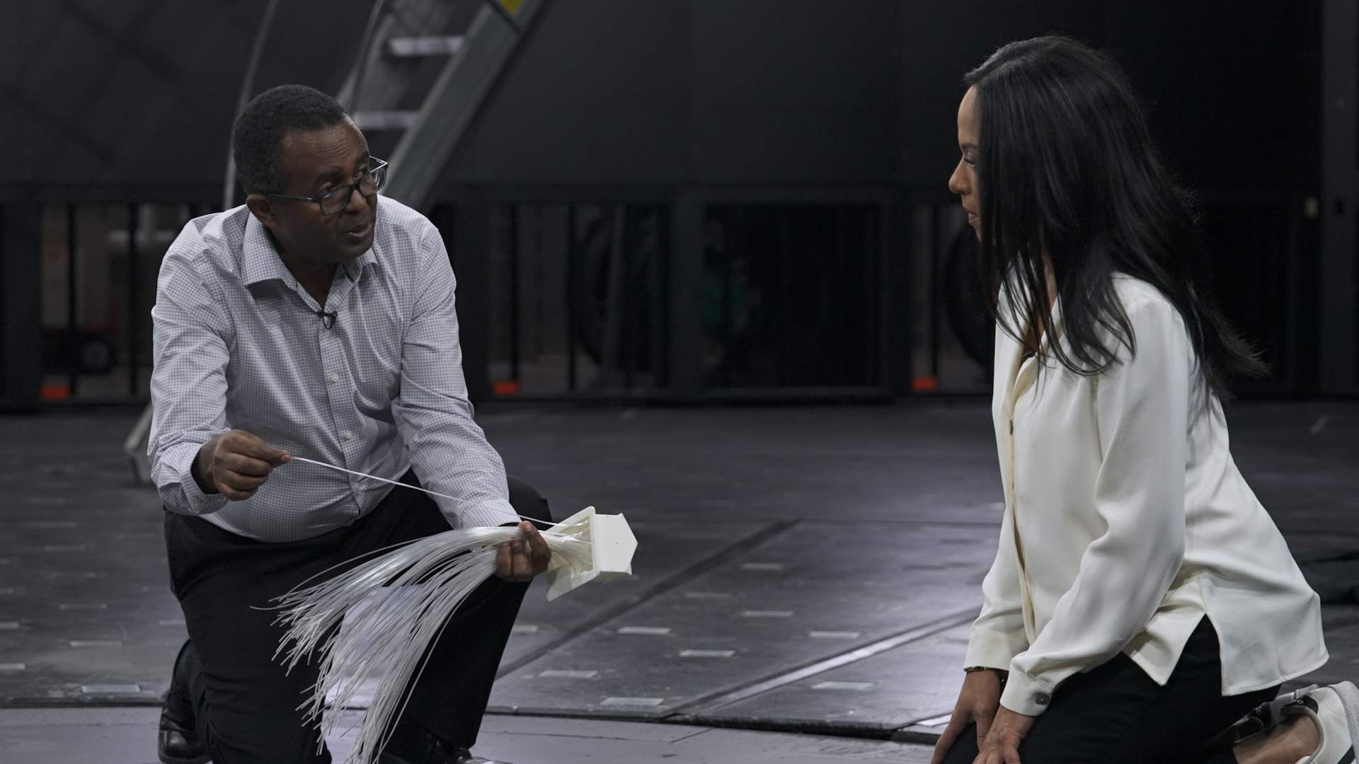 WindEEE director, Girma Bitsuamlak, explains to Global News' Candace Daniel how testing works at the research facility.