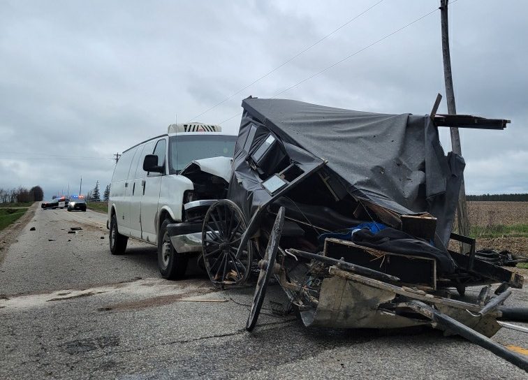 OPP investigating crash involving horse and buggy in Mapleton Township.