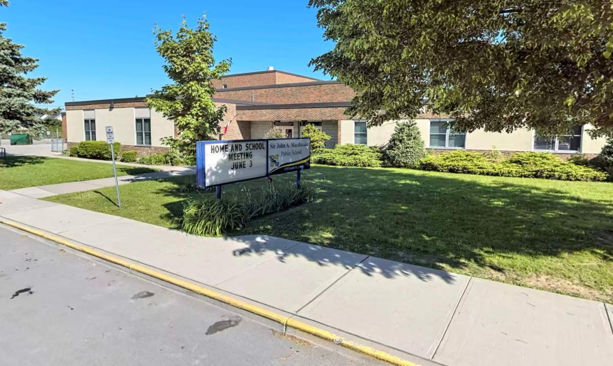 Sir John A. Macdonald Public School in London, Ont., as seen in June 2019.