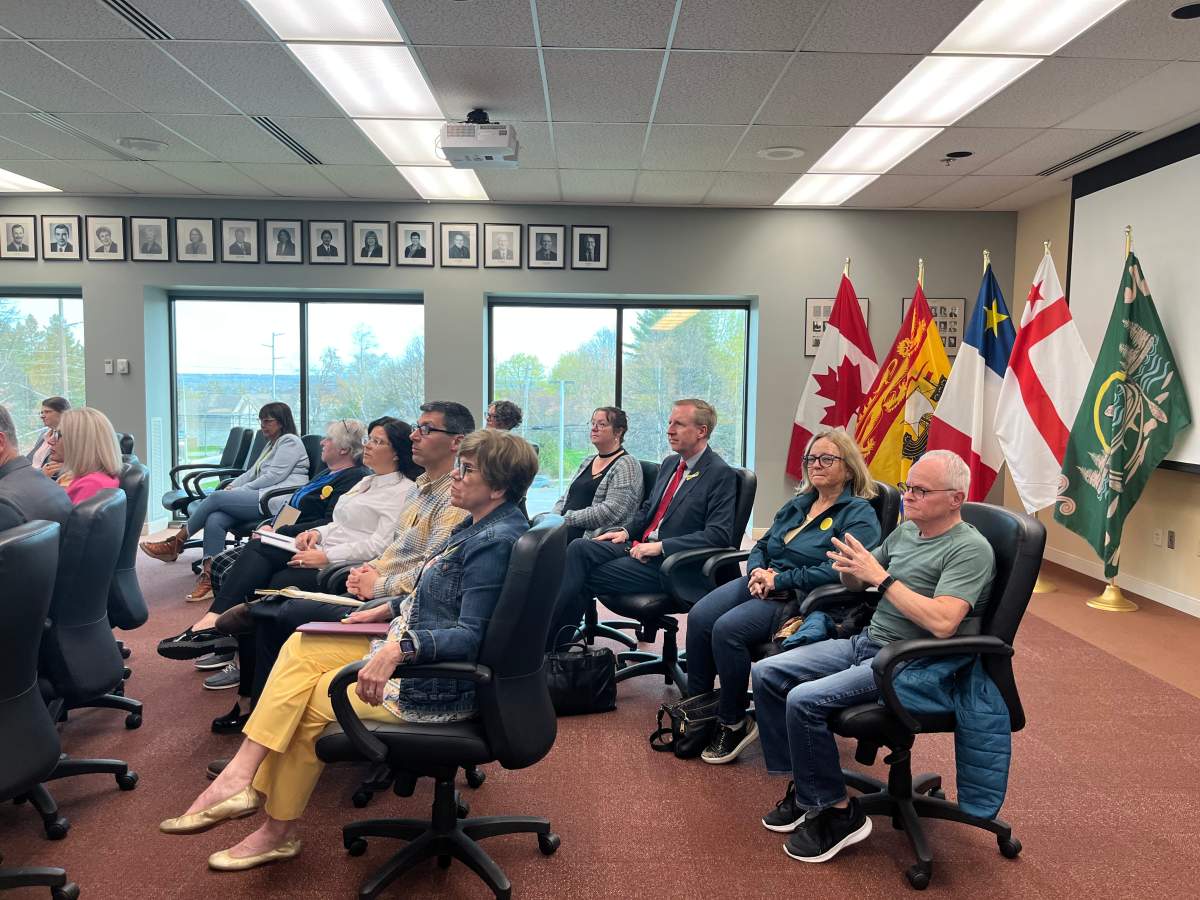 Former education minister Dominic Cardy was in attendance as the teachers union announced its dates for conciliation with the province on a collective agreement.