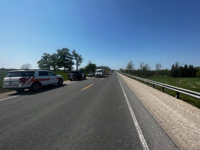 Police say the crash happened around 2:30 p.m. Saturday on Highway 6 near Sideroad 9 in Wellington North Township.