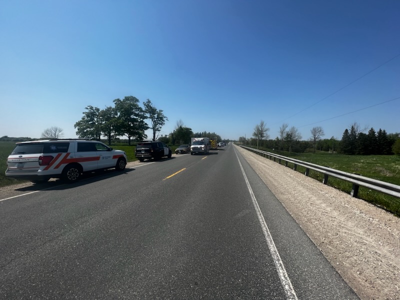 Police say the crash happened around 2:30 p.m. Saturday on Highway 6 near Sideroad 9 in Wellington North Township.