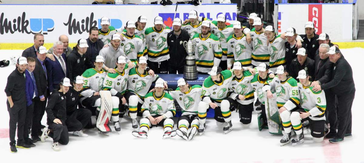 London Knights team photo as 2023 Western Conference champions.