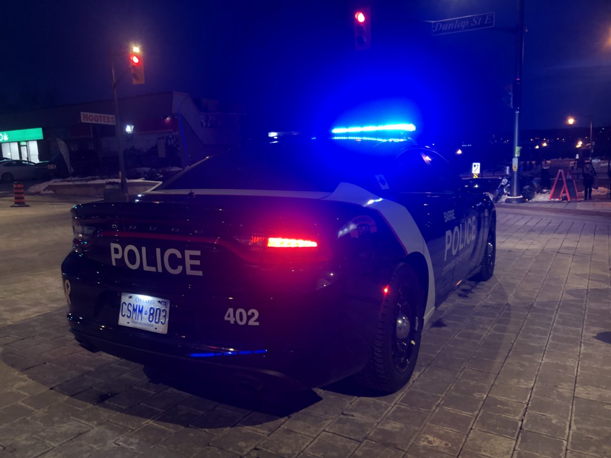 Barrie police car stock image.