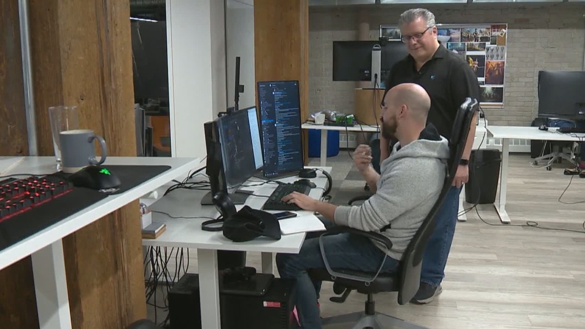 Employees at Inflexion Games in Edmonton, Alta. The company's COO is calling for the reintroduction of an interactive digital media tax credit to help create industry jobs in Alberta.