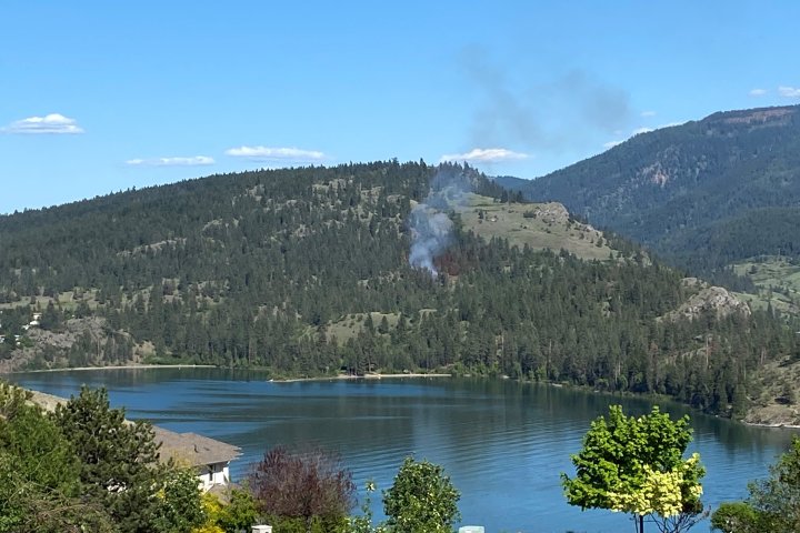Wildfire burning in Kal Lake Provincial Park