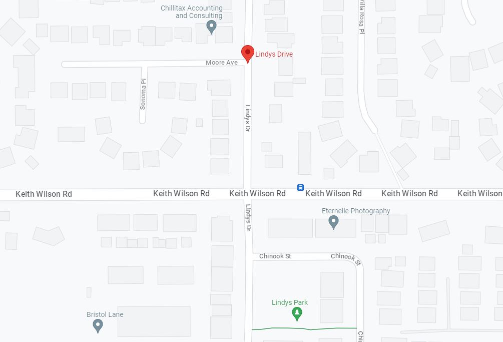 Keith Wilson Road and Lindys Road is closed due to a serious crash.