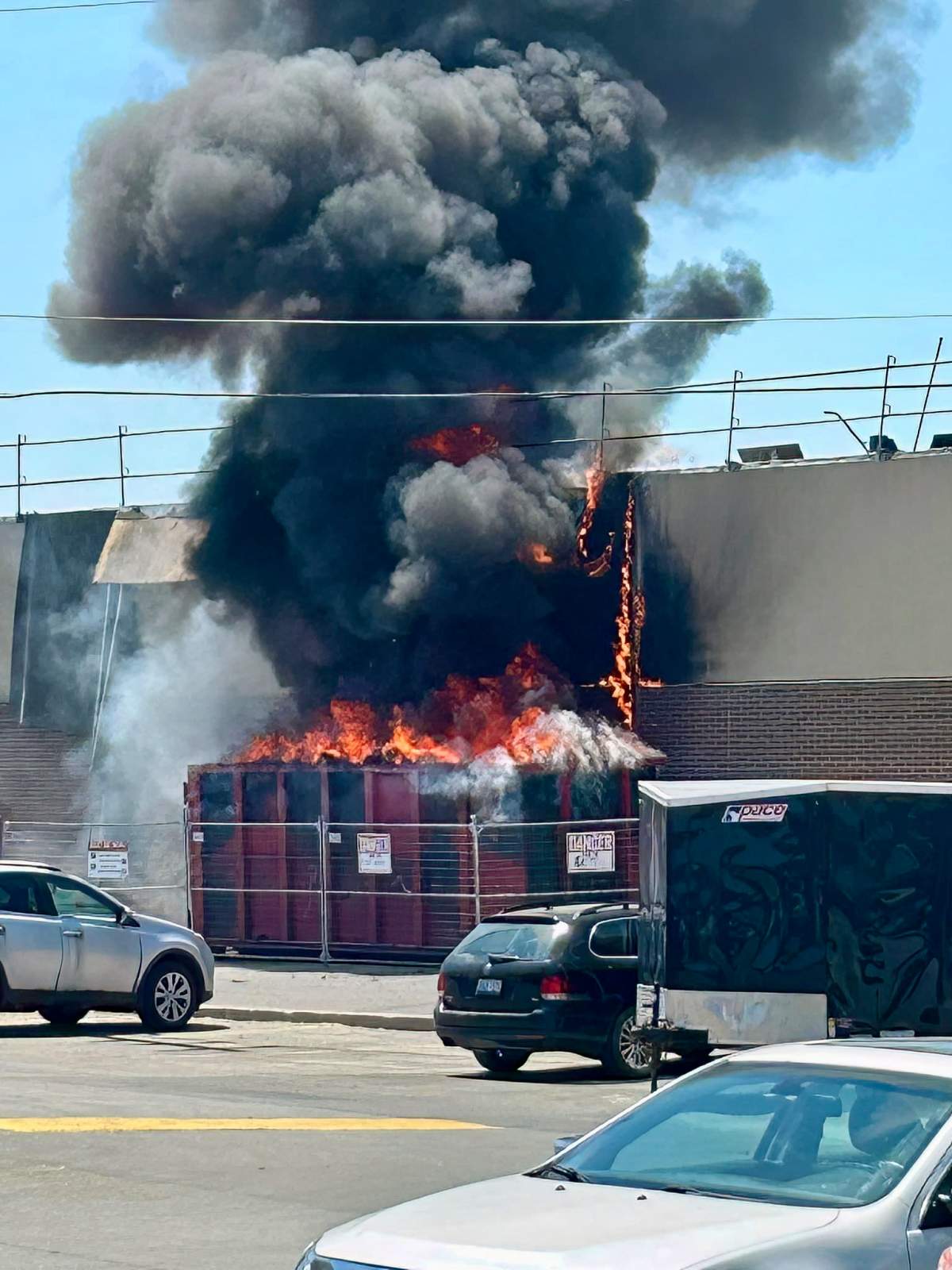 A dumpster fire spread to the Lindsay Square Mall in Lindsay, Ont., on May 30, 2023. No injuries were reported.