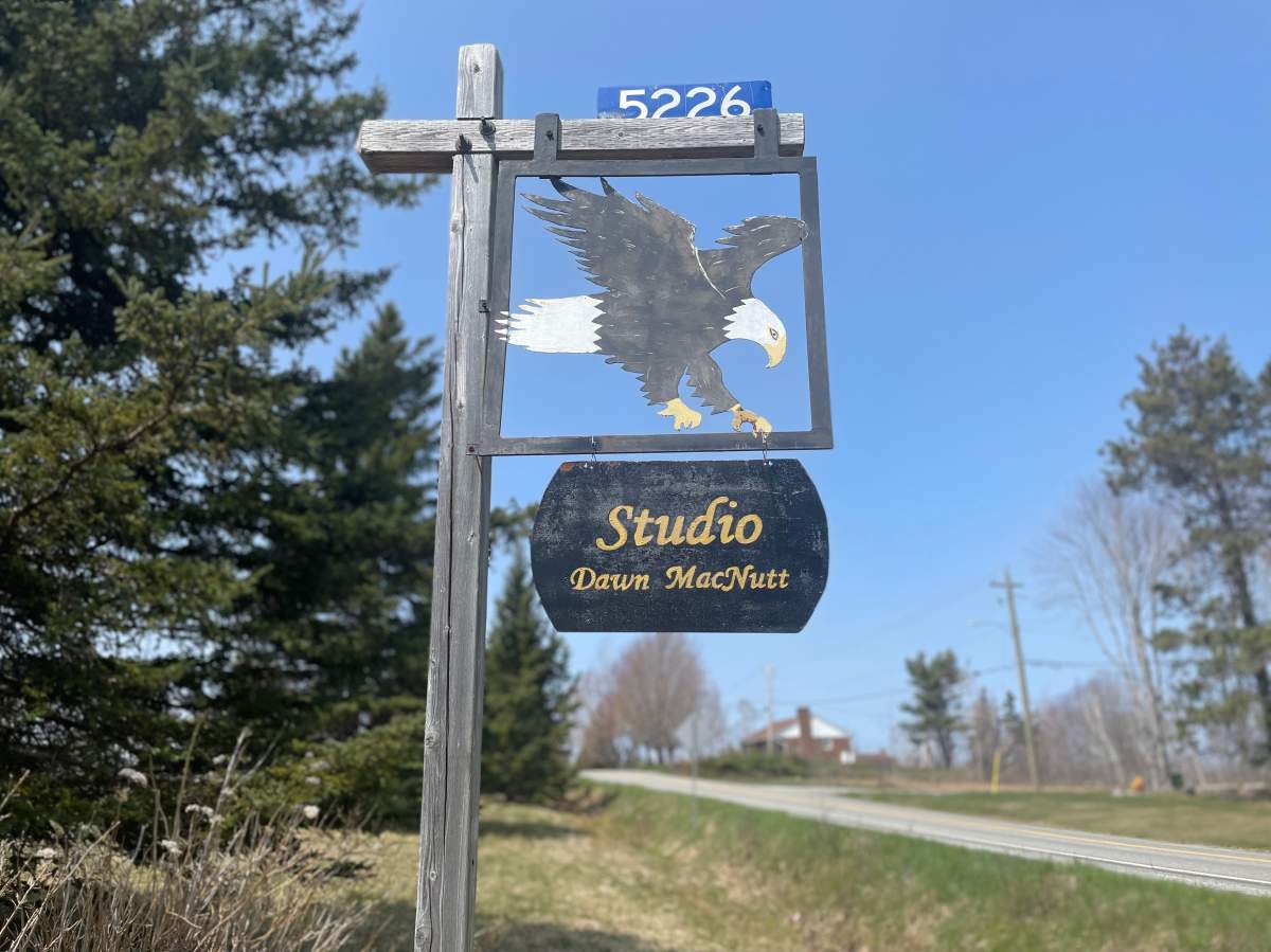 Dawn MacNutt’s studio, where she produces her work, is located about 400 metres from her home.