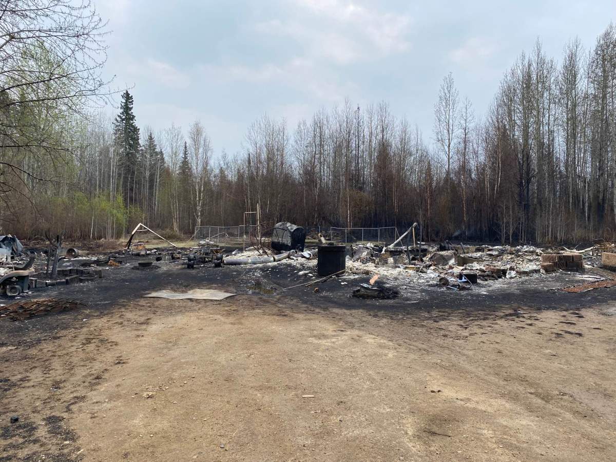 Rubble is all that’s left of Carol Johnston’s home in East Prairie Métis Settlement after a fire ripped through part of the northern Alberta community.