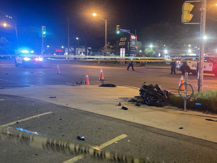 Toronto police responded to a collision involving a motorcycle on Finch Avenue West.