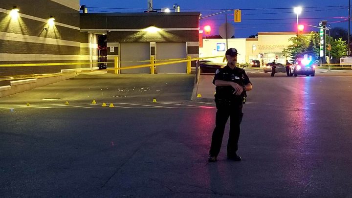 Toronto police on the scene of a shooting in Scarborough on Wednesday, May 31, 2023.