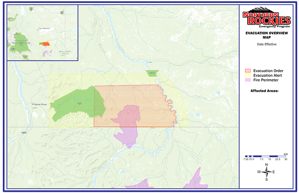 Northern Rockies Regional Municipality evac order map
