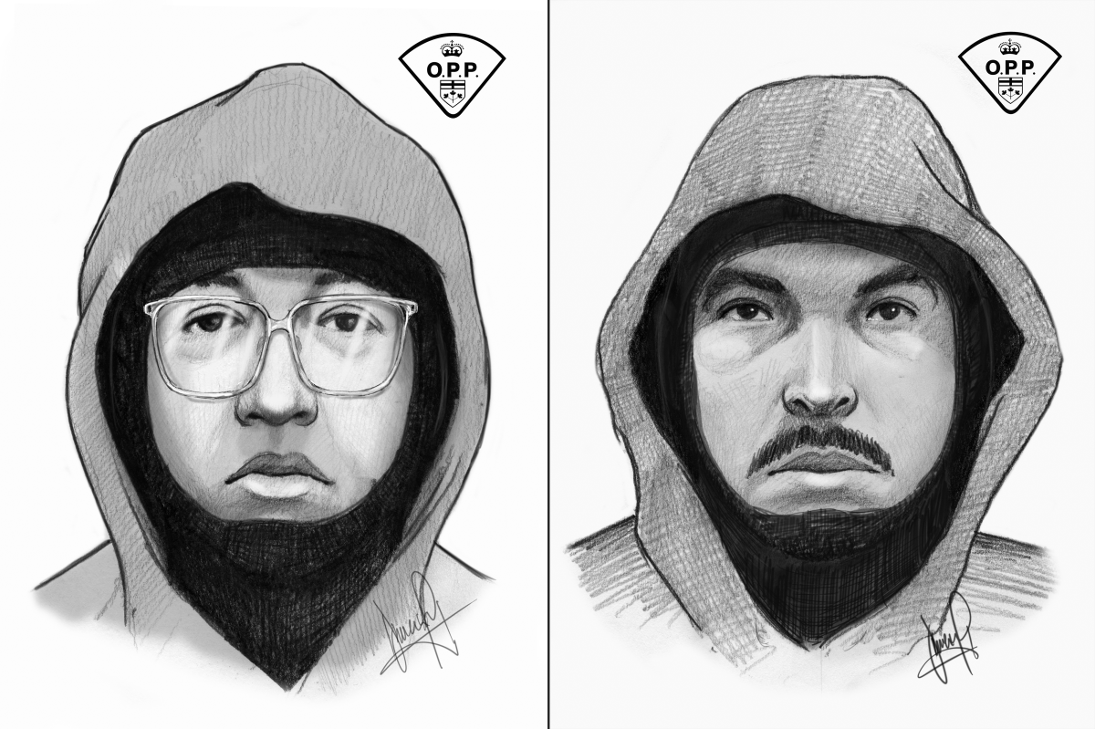Police are seeking to identify two suspects wanted in connection with a drive-by- shooting in Schomberg.
