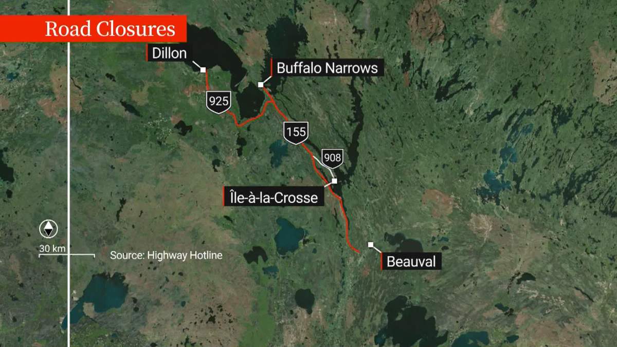 Some of the road closures in the area.