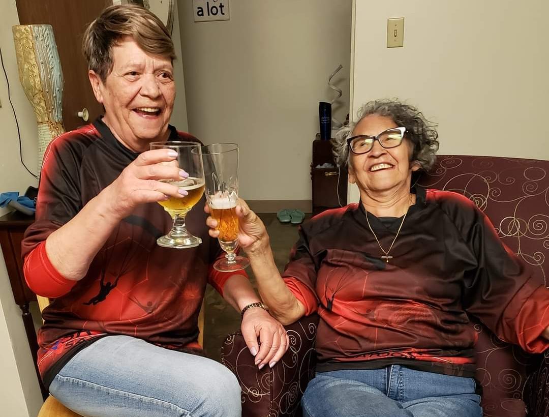 Doreen Harder and Marie Panas, in their 70s, are living life to the fullest. They went skydiving for the first time Saturday, May 27, and say they hope to do it again.