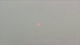 The sun is seen amid smoky conditions in Edmonton on May 16, 2023.
