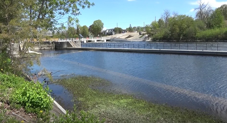 Water levels are high on the Trent-Severn Waterway including at Lock 19 in Peterborough, Ont. as seen here on  May 11, 2023.