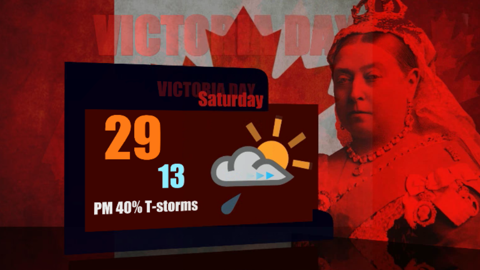 The long weekend kicks off with a risk of thunderstorms on Saturday.