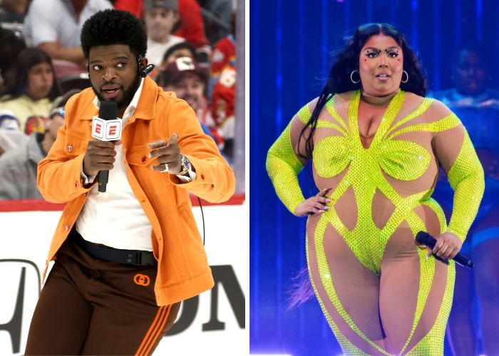 A split photo. On the left is P.K. Subban. On the right is Lizzo.