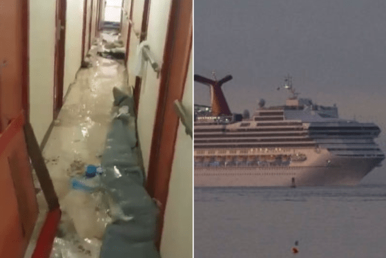 Cruise ship Carnival Sunshine was rocked by a storm over the weekend, delaying the ship’s return to port in Charleston, S.C.