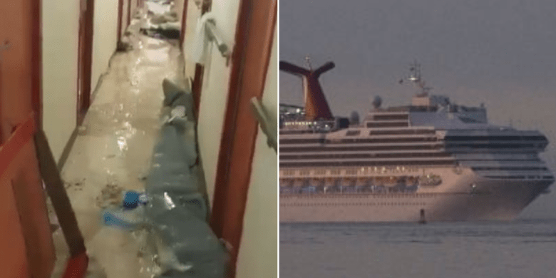 Carnival cruise quickly turns into nightmare as ship rocked by raging storm